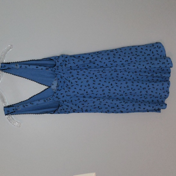 NWT✨WILD FABLE large blue black floral sleeveless slip dress - Picture 6 of 17
